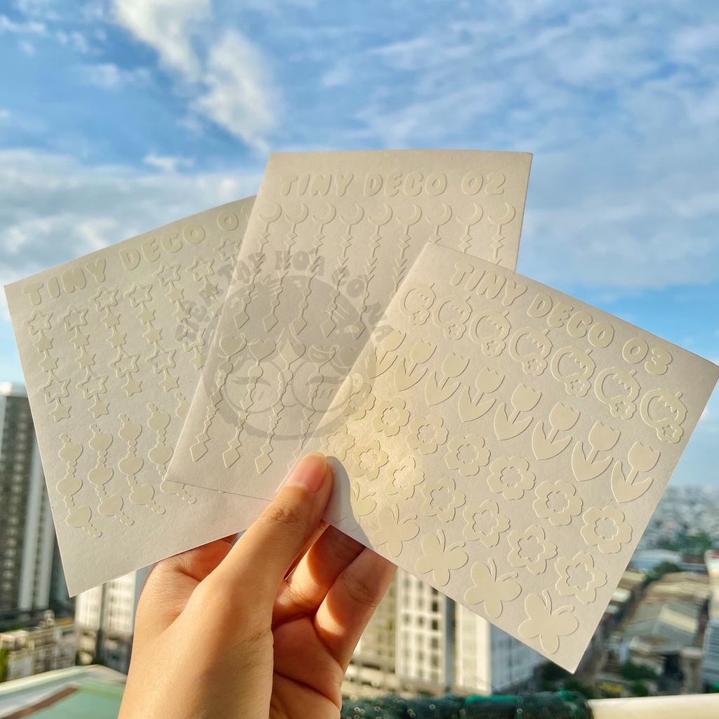 Glitter Vinyl Sticker / Sticker Hologram lấp lánh trang trí toploader, planner, bullet journal - tiemtaphoacona