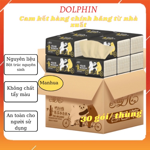 Giấy ăn gấu trúc ManHua 4 thùng 30 gói chính hãng DOLPHIN SHOP GA01
