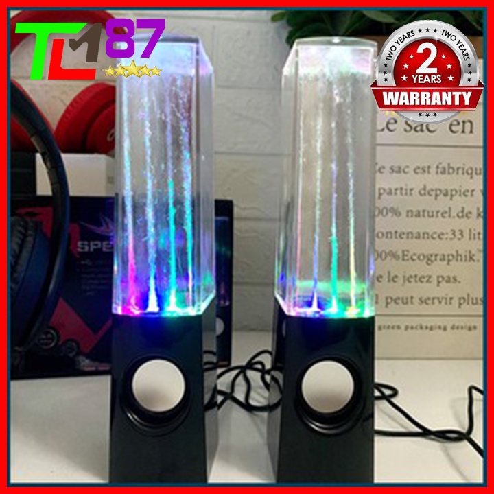Loa Máy Vi Tính PC Laptop Đèn LED 7 Màu 3D Phun Nước Theo Điệu Nhạc 2.0 Cao Cấp - Loa nghe Nhạc Để Bàn Có Dây Mini