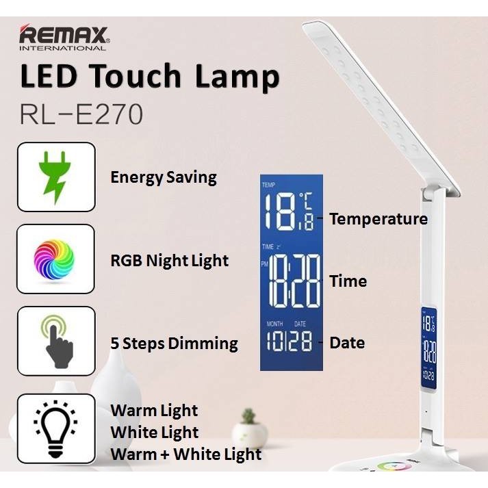 [CHÍNH HÃNG LOẠI 1]  Đèn led cảm ứng chống cận cao cấp đa năng 5 trong 1 Remax RL-E270 điều chỉnh góc 180 độ