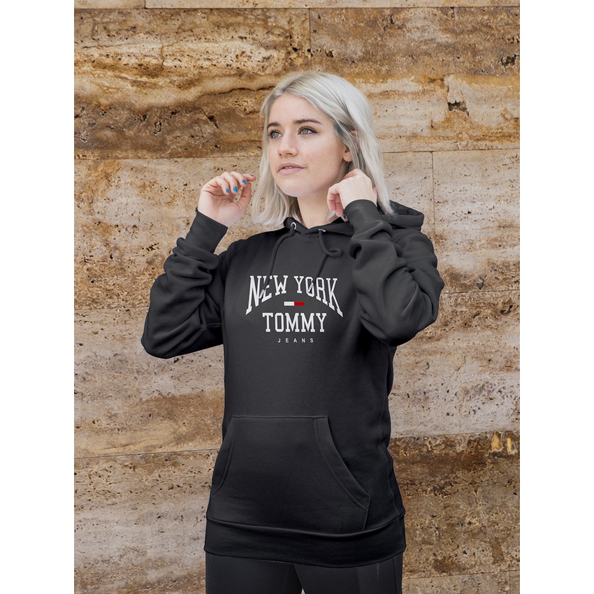 Áo Hoodie nữ cute form rộng New York Tommy chất nỉ bông cotton đẹp rẻ F12 Collection HD013 | BigBuy360 - bigbuy360.vn