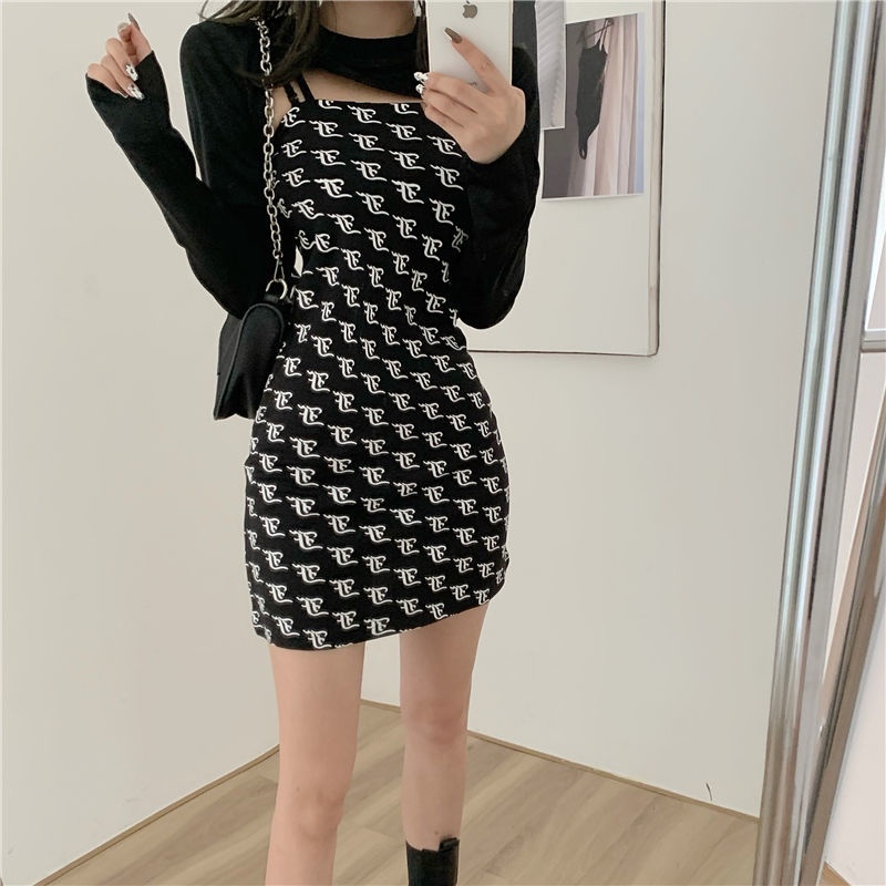 Set Áo Sơ Mi Tay Dài + Đầm Sát Nách Thời Trang Cho Nữ