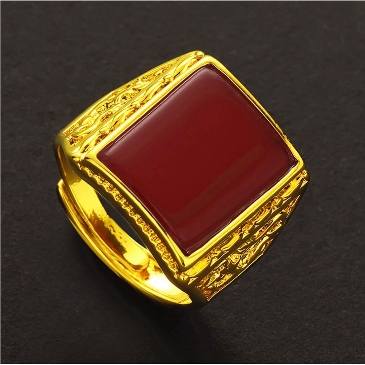 NHẫn Nam Đính MặT Đá Đỏ