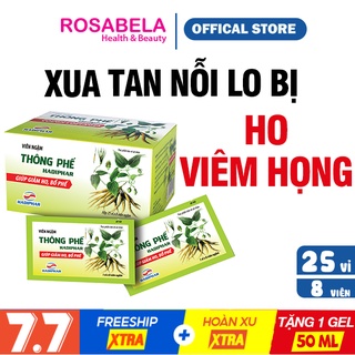 Viên ngậm ho Thông Phế Hadiphar ❤️FREESHIP❤️hỗ trợ bổ phế giảm ho, làm ấm đường hô hấp vỉ 8 viên [Hàng chính hãng]