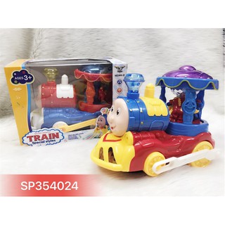 Hộp xe lửa Thomas pin nhạc đèn đu quay ngựa, 999-21