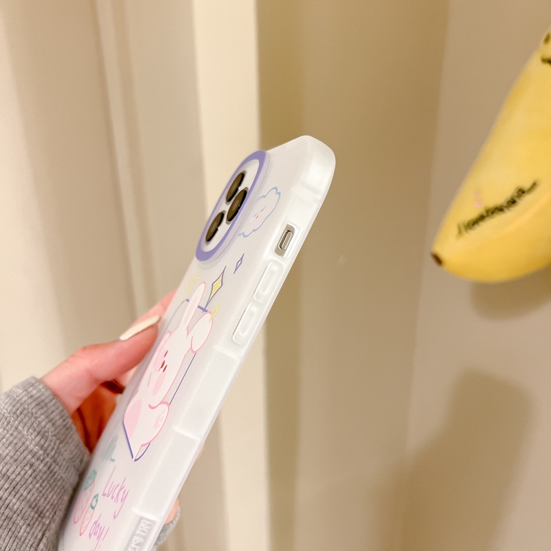 Ốp Điện Thoại Họa Tiết Thỏ Mắt To Hoạt Hình Sáng Tạo Phù Hợp Cho Apple 13Pro 12Pro 11 xs