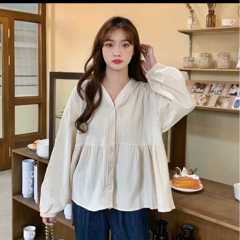 [Mã FAWEEKDAY2 giảm 10K đơn 50K] áo babydoll cổ v tay bồng ulzzang ảnh thật | BigBuy360 - bigbuy360.vn