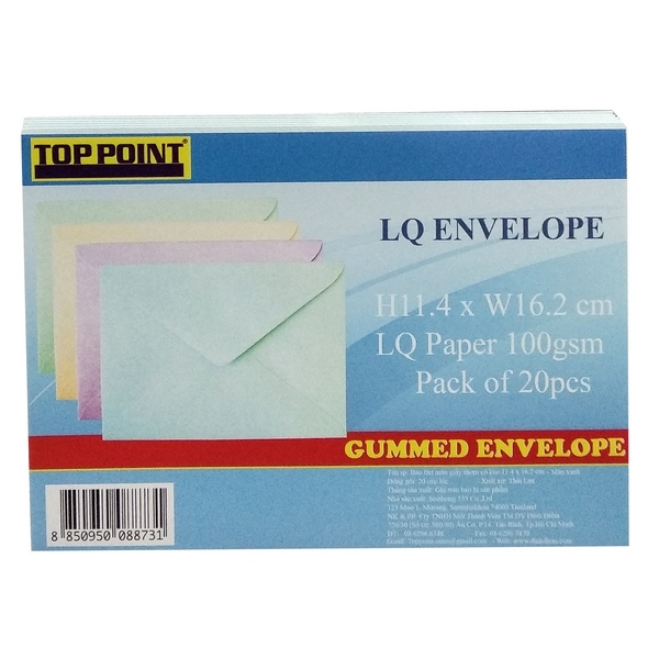 Bao Thư Màu Giấy Thơm - Màu Xanh