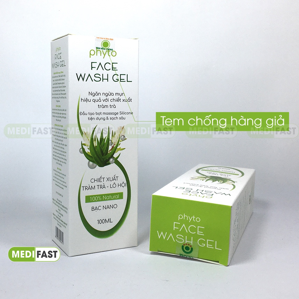 Gel rửa mặt Phyto Face Wash Gel - chai 100ml - Ngăn ngừa mụn hiệu quả - chiết xuất từ Tràm trà, Lô hội