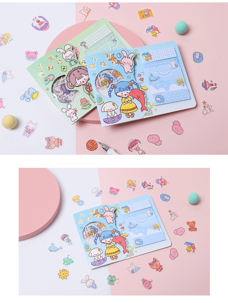 Suuuny 1 Pcs Cute Everyday Sticker Pack Diary Decoration Supplies