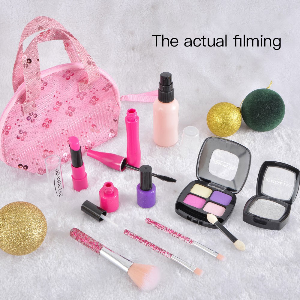 Simulation Kids Makeup set,Girls Makeup Set Simulation Cosmetic Bag Beauty Pretend Play For Baby Learning Educational Theme Party Makeup Toys Makeup set for Kids Birthday Gift