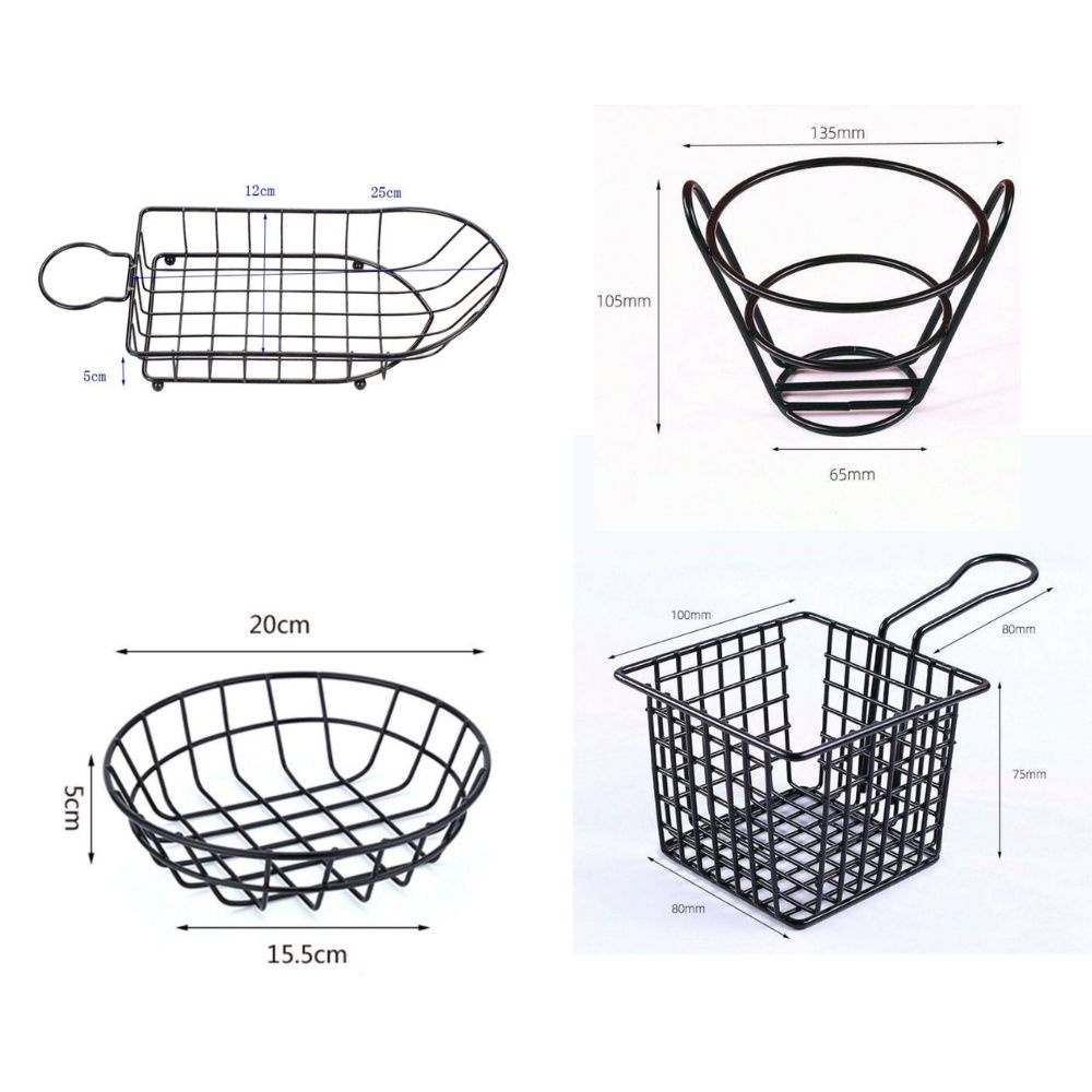 Giỏ đựng đồ chiên rán decor,  khay đựng đồ chiên rán Decor thép không gỉ