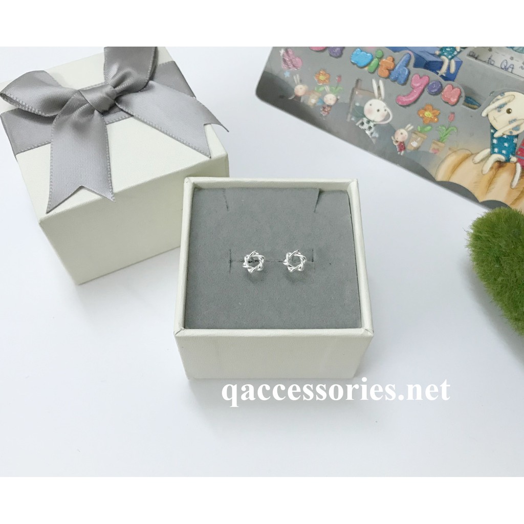 Khuyên tai bạc sao 6 cánh bông tai bạc ngôi sao cách điệu S925 STAR Silver Earrings SO00 - KÈM ẢNH THẬT