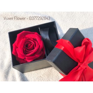 Hộp đựng son kèm hoa hồng lụa cao cấp (Ảnh thật) (Không bao gồm son)