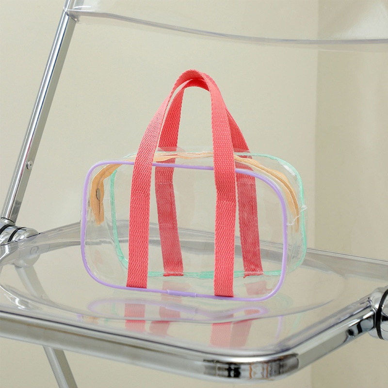 Túi Đựng Mỹ Phẩm Bằng PVC Trong Suốt Có Khóa Kéo Tiện Dụng Mang Theo Du Lịch Cho Nữ