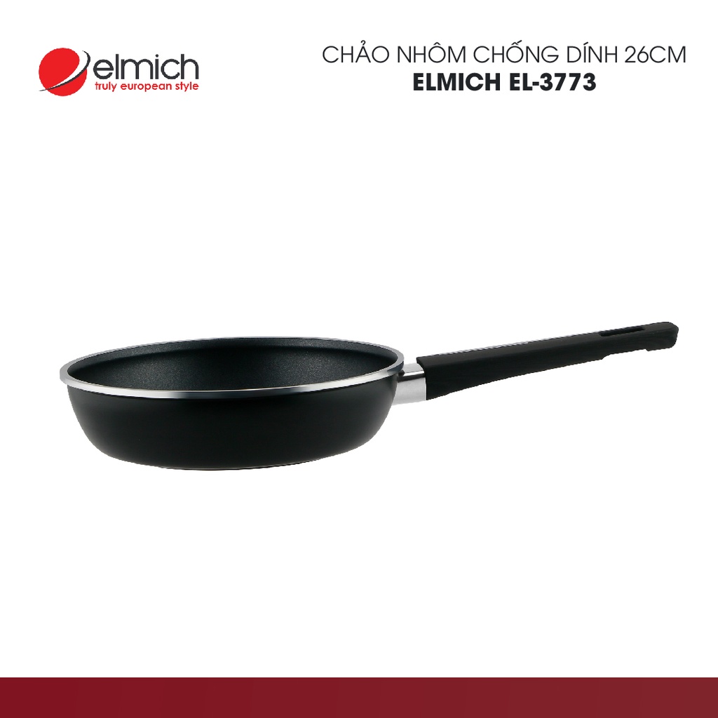 Chảo nhôm chống dính cao cấp Elmich Nero | EL3771 size 20cm | EL3772 size 24cm | EL3773 size 26cm | EL3774 size 28cm