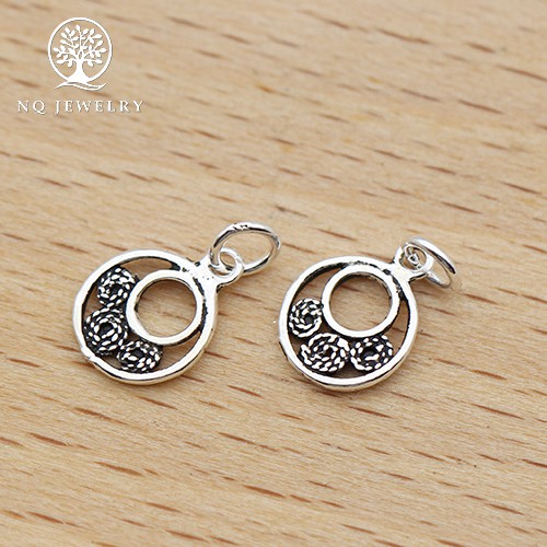 Charm bạc mặt hollow retro treo - NQ Jewelry
