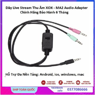 Dây Live Stream 3 Màu XOX MA2- Giắc Live Stream Thu Âm Cao Cấp - MA2 Audio Adapter Chính Hãng Bảo Hành 6 Tháng