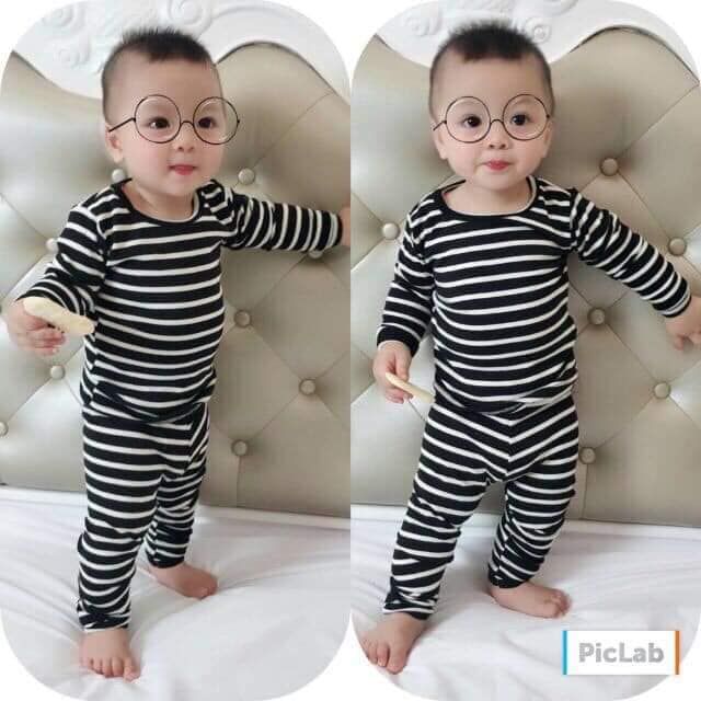Bộ kẻ cotton cho be yêu
