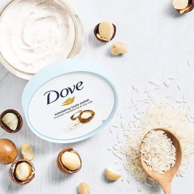 [HÀNG HOT] Tẩy da chết body DOVE giúp da mịn màng chiết xuất từ thiên nhiên hũ 225ML