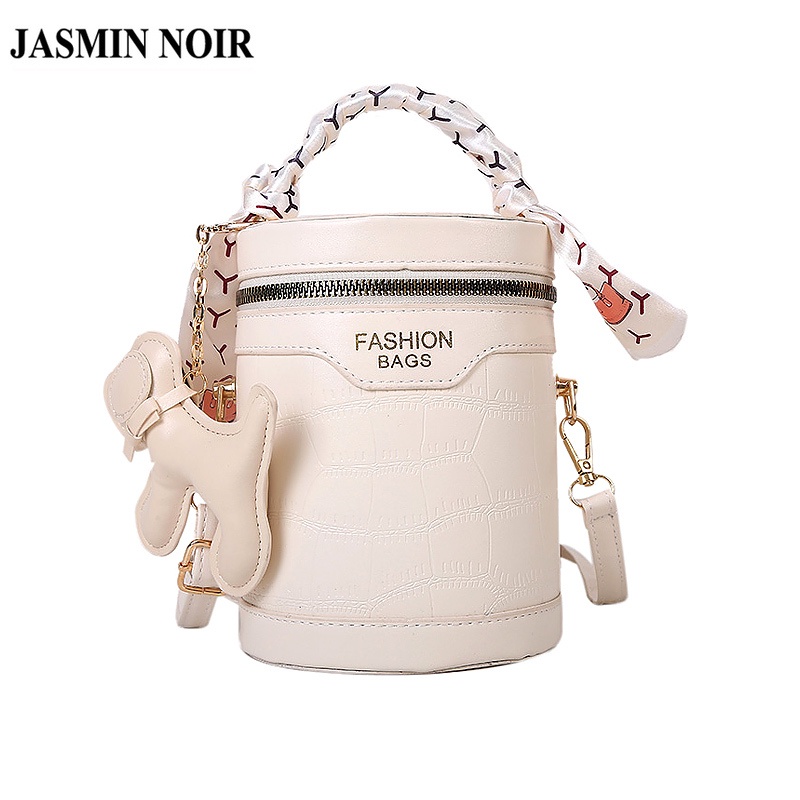 Túi Xách JASMIN NOIR Nữ Giả Da Cá Sấu Đính Dây Tua Rua Thời Trang
