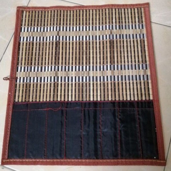 Mành trúc đựng bút lông tiện lợi - Mành tre, đựng bút lông thư pháp, mành gỗ giắt bút Trung Quốc