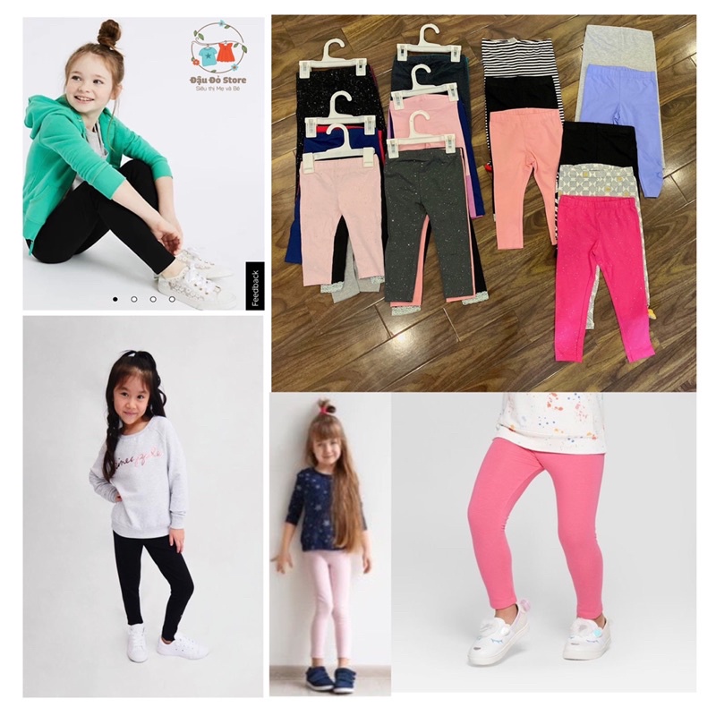 Quần legging Bé Gái hàng VNXK dư xịn 8 - 20 kg chất cotton siêu co giãn