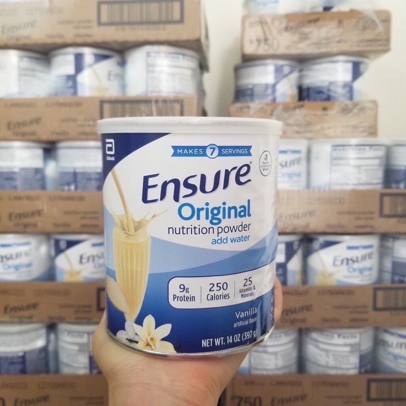 Thùng 6 lon Sữa bột Ensure Original Mĩ 397g hương vani