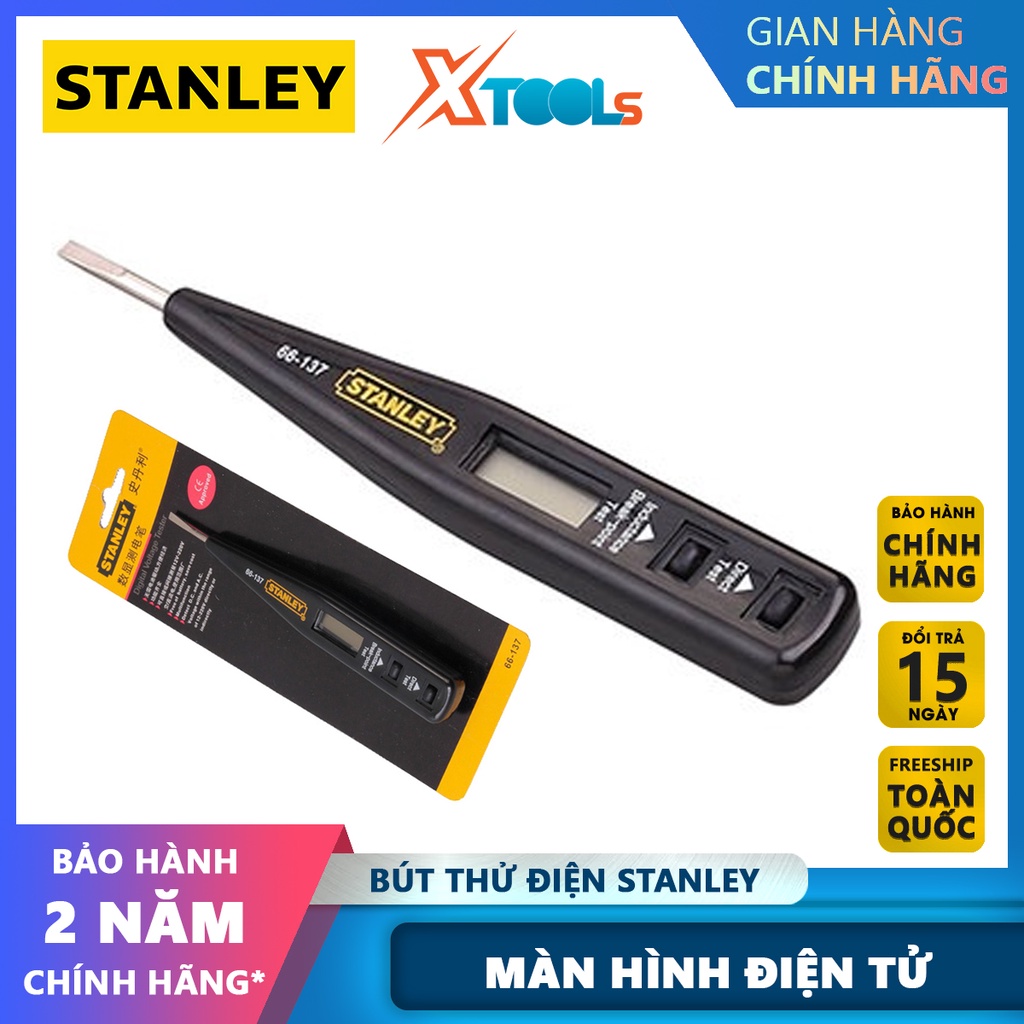 Bút thử điện điện tử STANLEY 66-137-S 134mm Bút thử điện Stanley màn hình điện tử hiển thị nhanh, chính xác