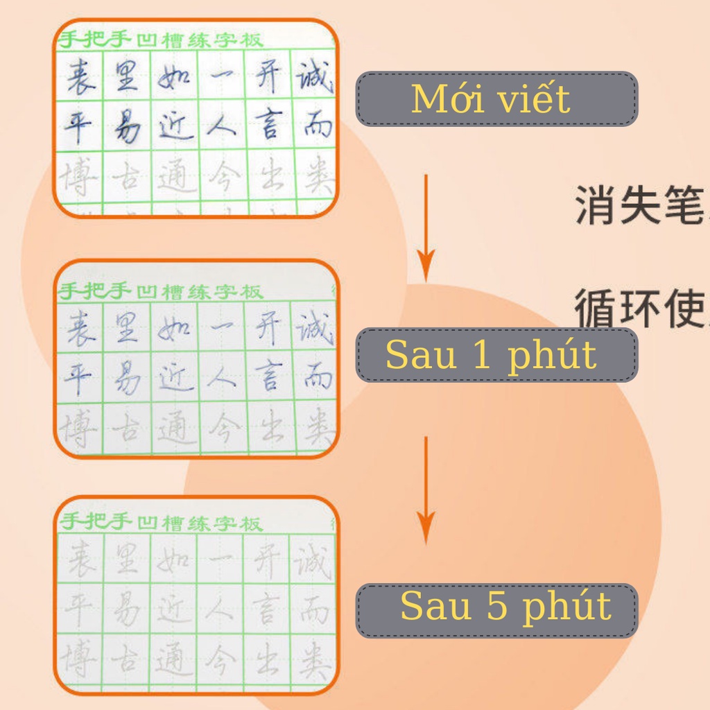 Vở tập viết tiếng Trung in chìm dùng cho người mới học luyện viết chữ hán 3350 chữ ngòi bay màu có tặng kèm phần dịch