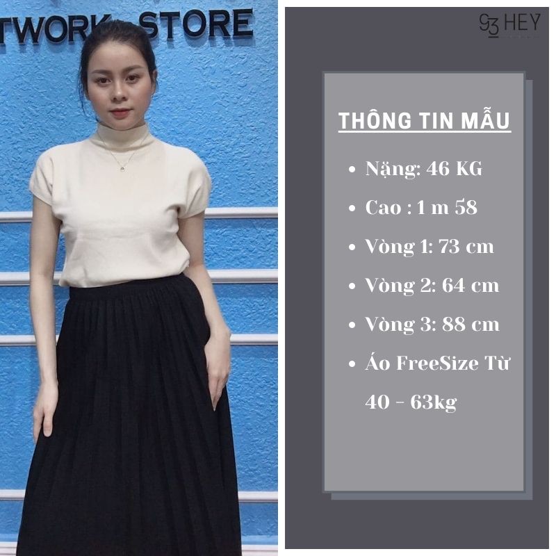 Áo Len Tay Hến Cổ 3 Phân Tay Ngắn Mix Đồ Cực Sang Phong Cách Hàng Quảng Châu 93HEY AL02