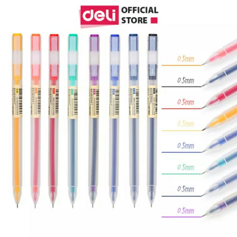 BÚT MỰC GEL NHIỀU MÀU NGÒI 0.5mm DELI