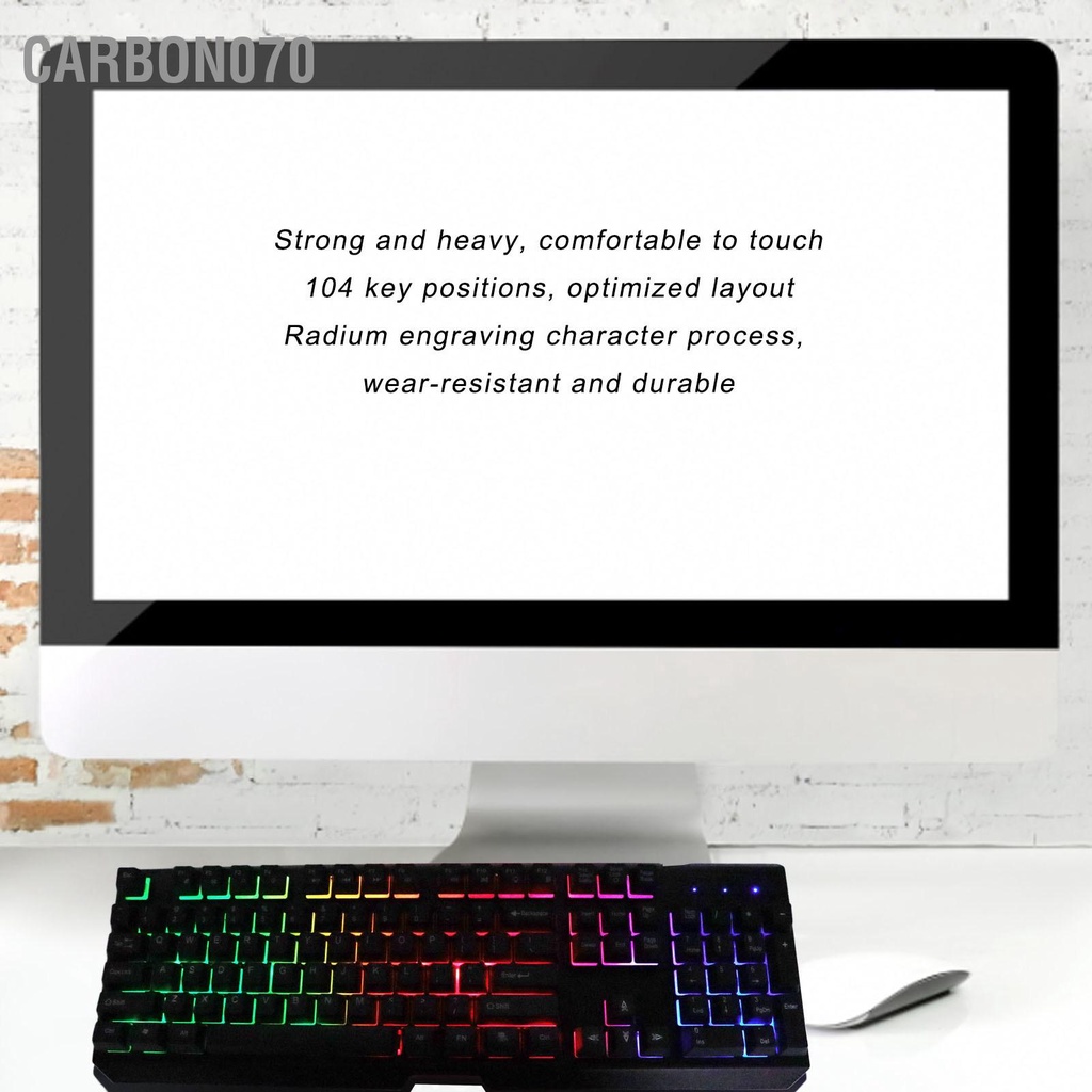 [Hàng Sẵn] Bàn Phím Gaming GK60 có dây LED RGB 104 phím【Carbon070】