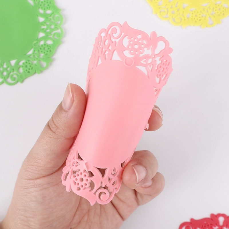 Tấm Lót Ly Trà Bằng Silicone Cách Nhiệt Chống Trượt Thiết Kế Đục Lỗ Tiện Dụng