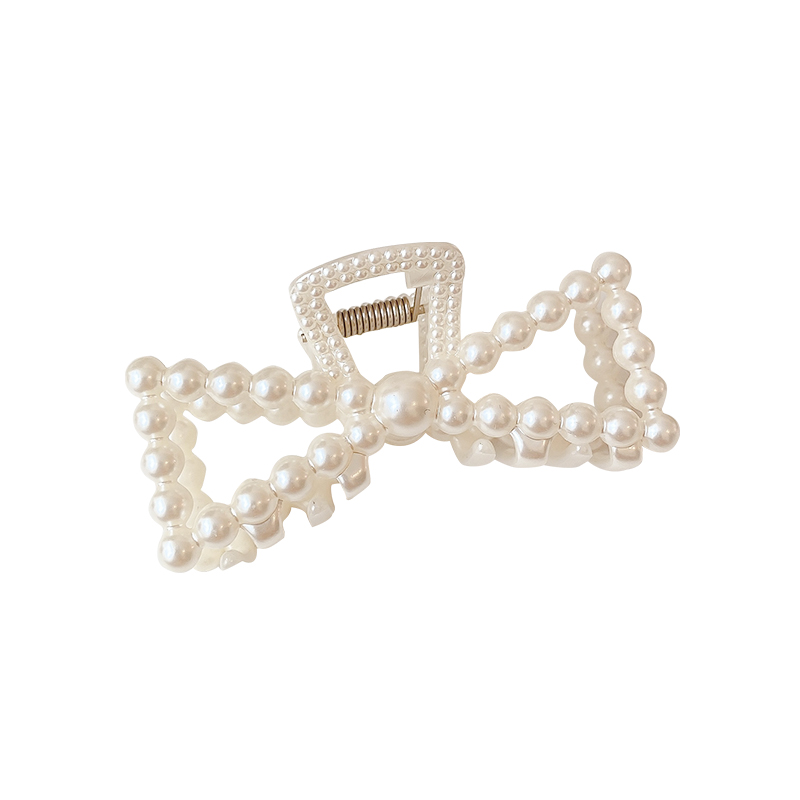 Kẹp Tóc Hình Nơ Đính Ngọc Trai Thời Trang Nữ Dễ Thương