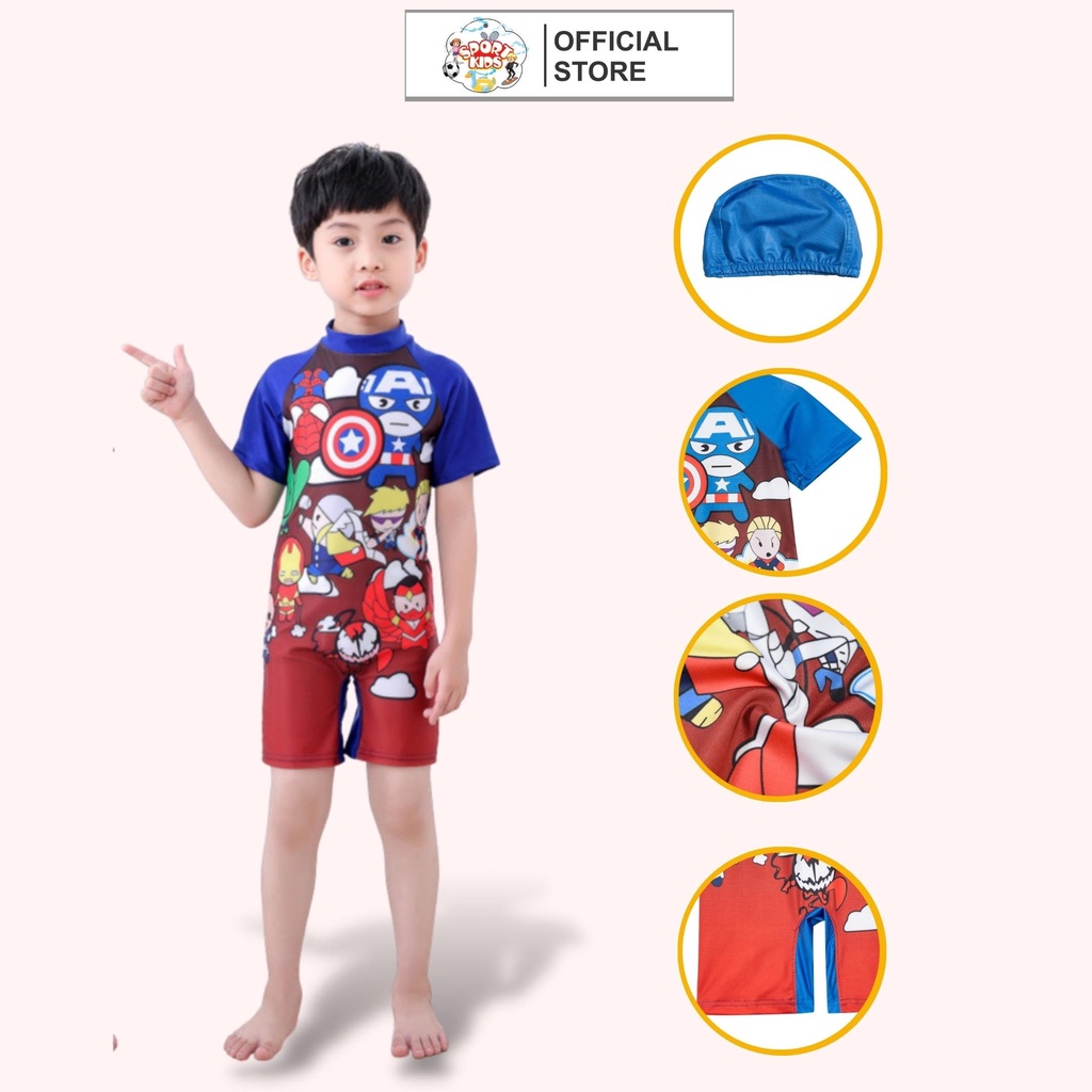 Đồ Bơi Liền Thân Sportkids Cho Bé trai và Bé Gái Từ 4 -10 Tuổi