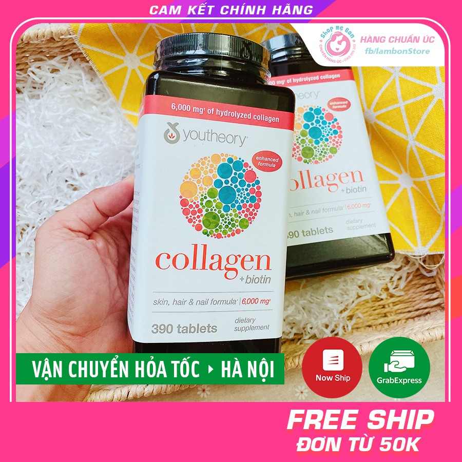 COLLAGEN BIOTIN CỦA YOUTHEORY 390 viên - Mỹ