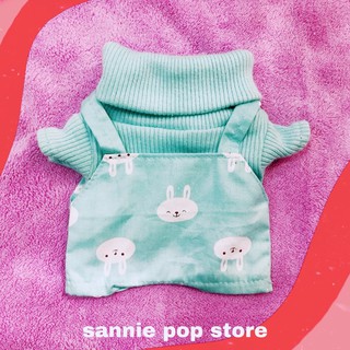 [SALE OFF 50%] Set áo cổ lọ xanh mint + yếm thỏ cho doll 20cm/doll Identity V