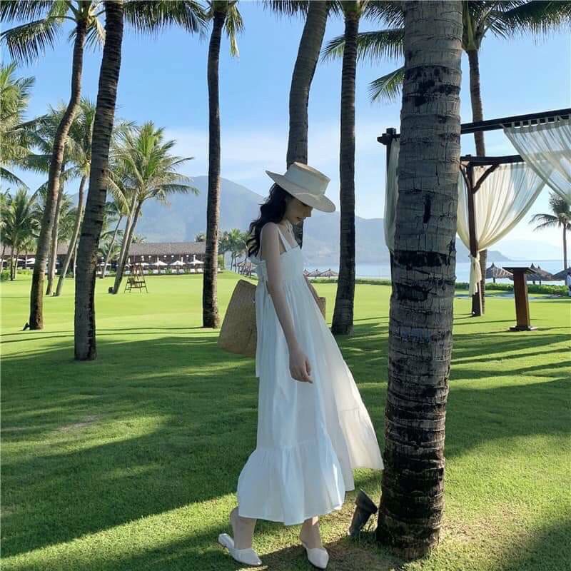Váy trắng 2 dây