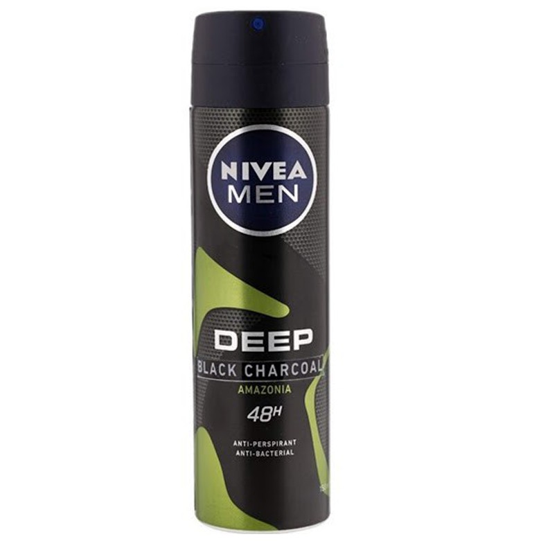 Xịt ngăn mùi NIVEA MEN Deep than đen hoạt tính 150ml