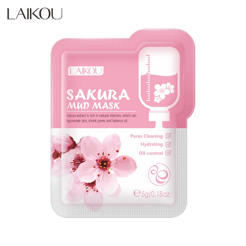 [Hàng mới về] Mặt nạ bùn Sakura Laikou làm sạc kiềm dầu ngừa lão hóa hiệu quả 5g