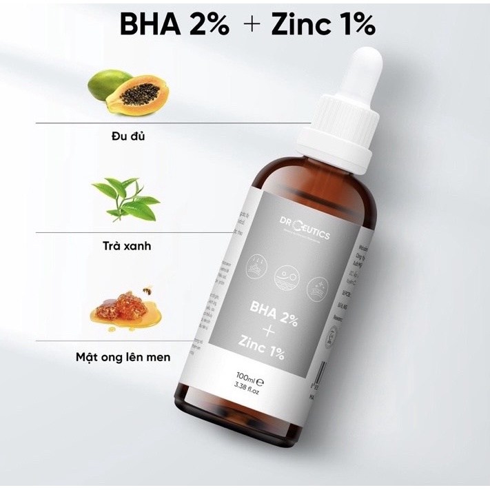 Tinh Chất Serum Chứa BHA Và ZinC DrCeutics - Giảm Mụn Và Giảm Sưng Mụn