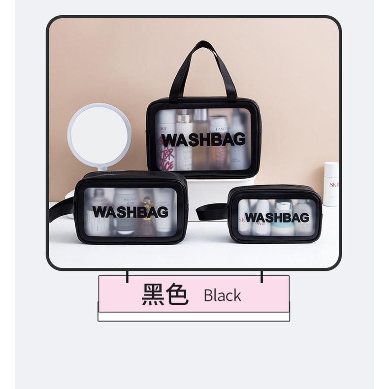 Túi Đựng Mỹ Phẩm Trong Suốt Chống Thấm Nước Có Khóa Kéo Tiện Dụng