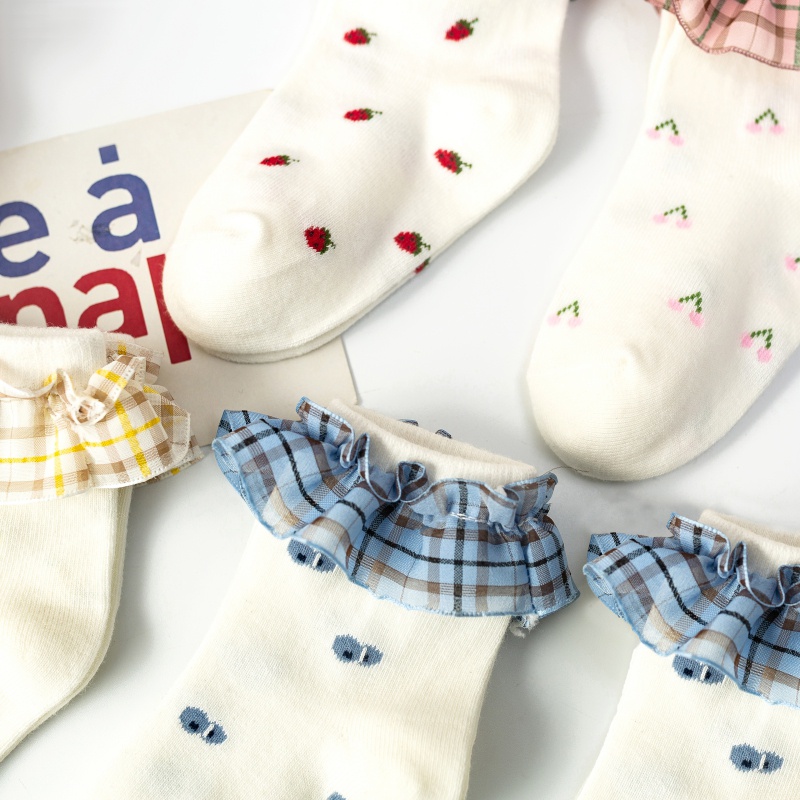 Vớ Viền Ren Công Chúa Họa Tiết Dễ Thương Cho Bé Gái