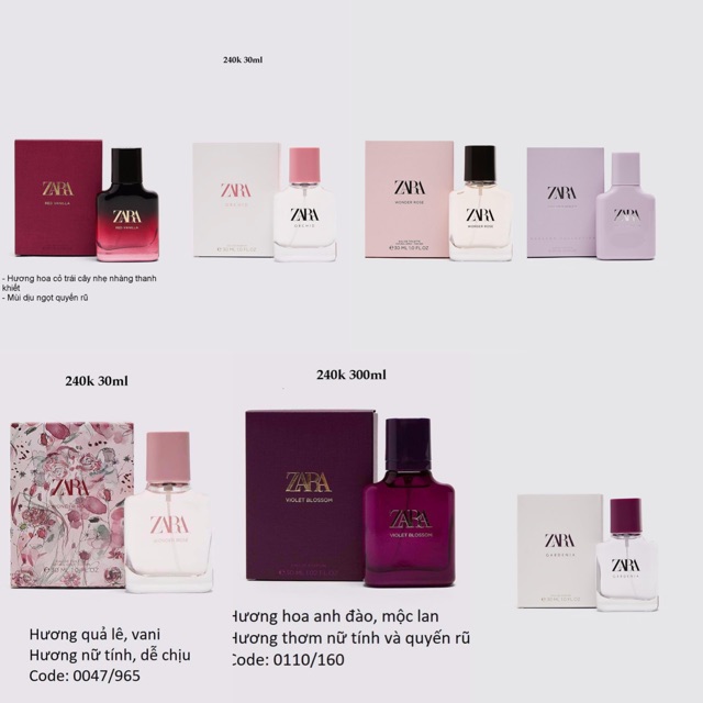 Nước hoa zara 30ml kit1303