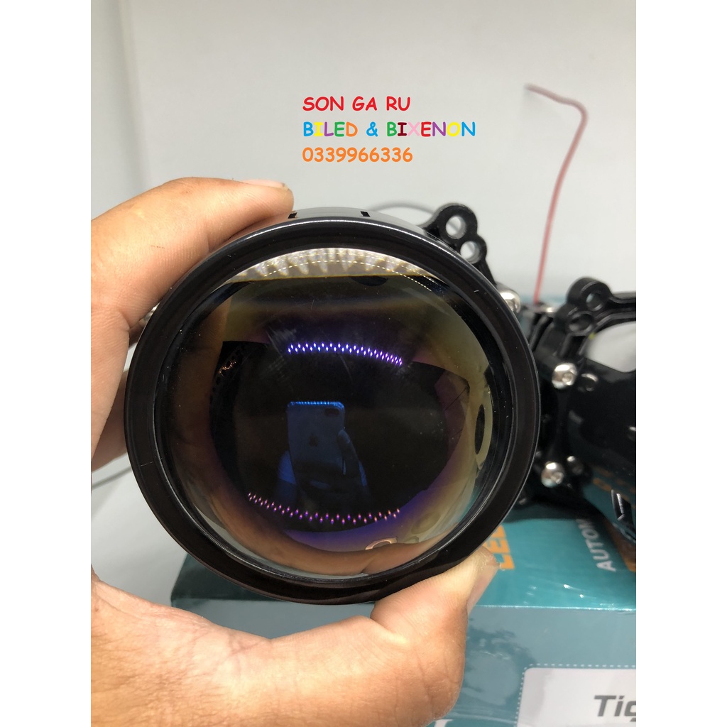 Bi led TIGER V30 plus lens Xanh Tím 3 inch  đui xoáy H4 H7 H11