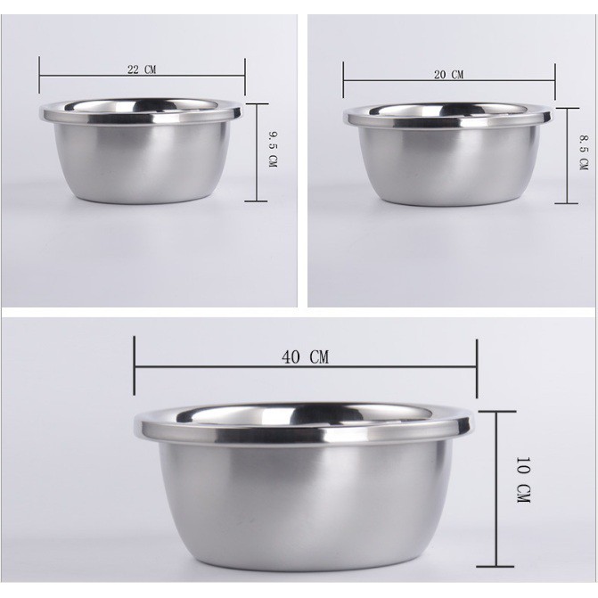 Tô Trộn Bột-Bát Trộn-Âu Trộn Inox Làm Bánh Hàng Chuẩn 20cm-22cm-24cm-26cm-28cm