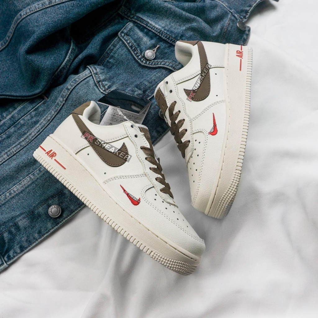 Air force 1, af1 vệt nâu, giày thể thao nam nữ vệt nâu, cổ thấp, thời trang, bản high quality, King sneaker