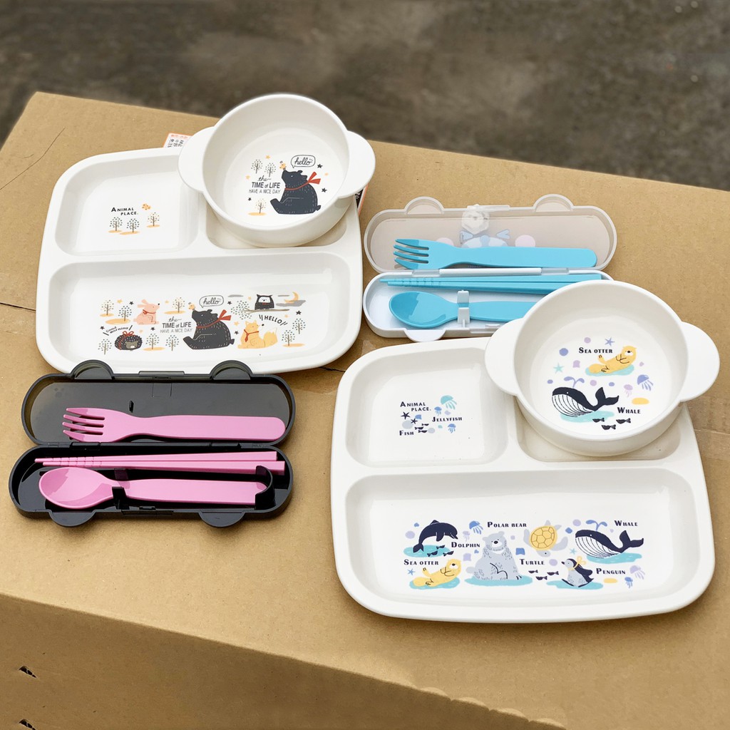 Bát, Khay, Thìa, Đũa Cho Bé Nhựa An Toàn NK Nhật - Larva Store