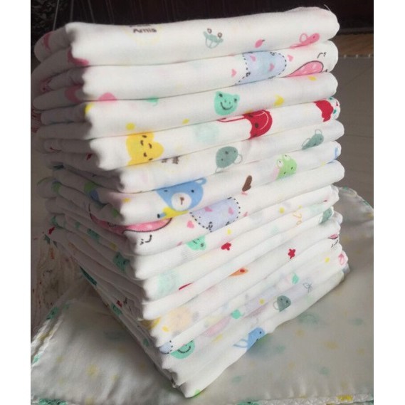 SET 10 khăn xô sữa HOA VĂN xuất Nhật